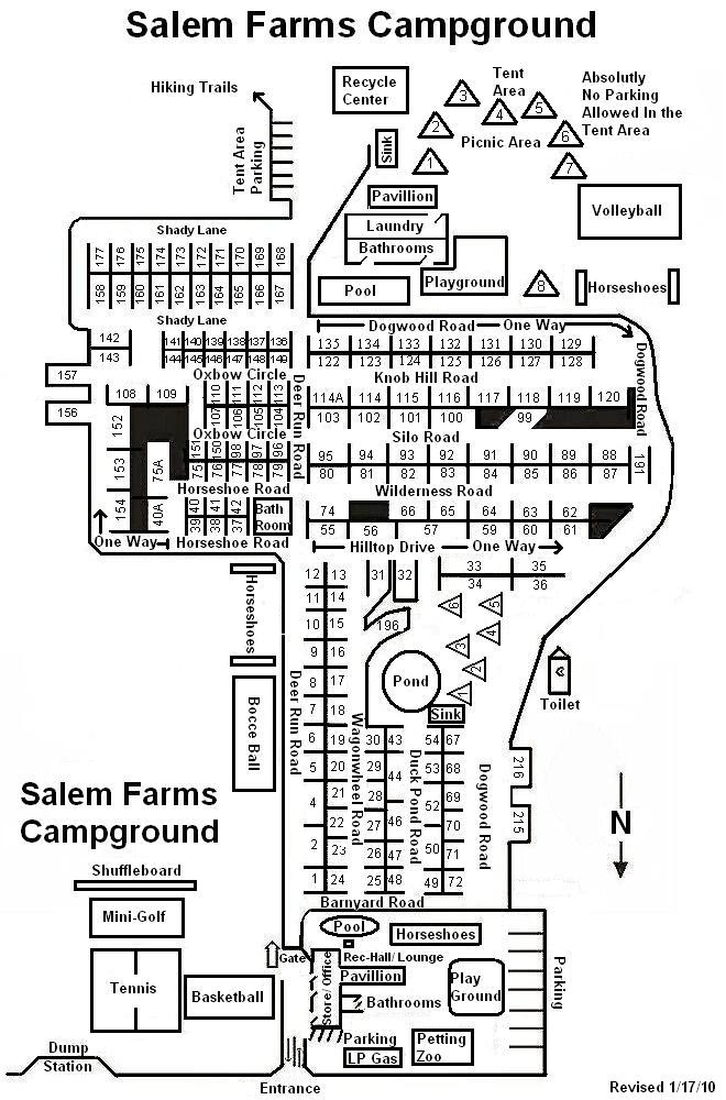 Salem Farms Campground Sites Map